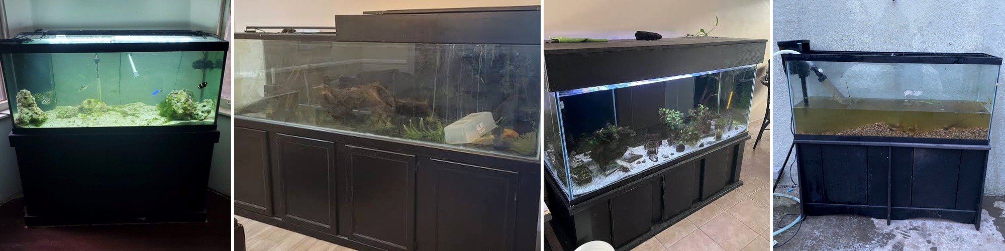 What to Look For in a Used Glass Aquarium Used glass aquariums on stands - what to look for when buying a used glass aquarium